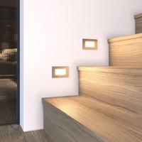 HOFTRONIC™ Set van 2 Dillon LED Inbouw wandlampen RVS - 3 Watt 340 Lumen - 3000K warm wit - IP54