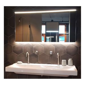 Badkamerspiegel SPV11000 | 120x70 cm | Directe en indirecte LED verlichting | Touch button | Met spiegelverwarming