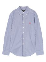 Ralph Lauren Kids chemise rayée à logo Polo Pony - Bleu