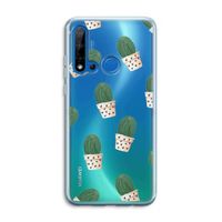 Cactusprint roze: Huawei P20 Lite (2019) Transparant Hoesje