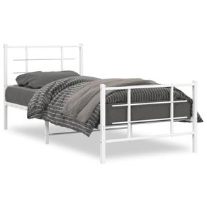 Bedframe met hoofd- en voeteneinde metaal wit 90x190 cm