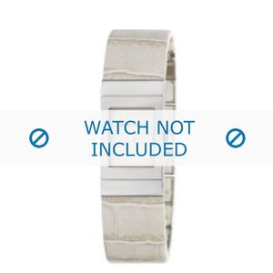 Armani horlogeband AR-5482 Croco leder Cream wit 18mm