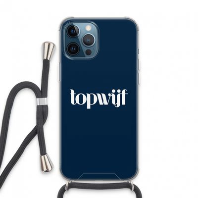 Topwijf Navy: iPhone 13 Pro Max Transparant Hoesje met koord