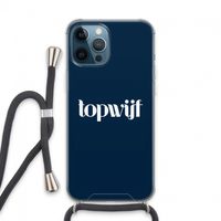 Topwijf Navy: iPhone 13 Pro Max Transparant Hoesje met koord