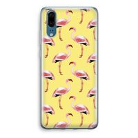 Flamingo's geel: Huawei P20 Transparant Hoesje