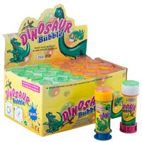 4x Dinosaurus bellenblaas flesjes met bal spelletje in dop 60 ml voor kinderen