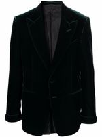 TOM FORD blazer en velours à simple boutonnage - Vert TOM FORD blazer en velours à simple boutonnage - Vert