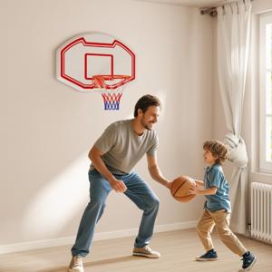 Ø45 cm Basketbalkorf voor Binnen Mini Basketbalmand met Achterwand en Net Basketbalring Weerbestendig Professionele Maat