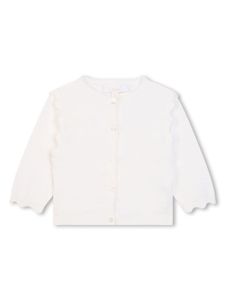 Chloé Kids cardigan à bords festonnés - Blanc