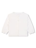 Chloé Kids cardigan à bords festonnés - Blanc