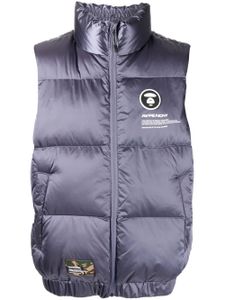 AAPE BY *A BATHING APE® gilet matelassé à patch logo - Bleu