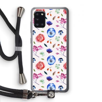 Bloemetjes: Samsung Galaxy A31 Transparant Hoesje met koord