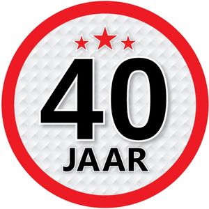 40 jaar luxe versiering sticker rond