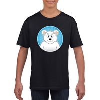 T-shirt ijsbeer zwart kinderen XL (158-164)  -