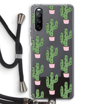 Cactus Lover: Sony Sony Xperia 10 III Transparant Hoesje met koord