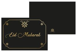 Kaart Eid Mubarak - Zwart/Goud