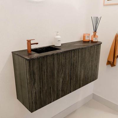 Toiletmeubel Mondiaz Joya Dlux | 91.6 cm | Meubelkleur Shadow | Faye wastafel Lava Wasbak Links | 1 kraangat