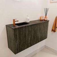 Toiletmeubel Mondiaz Joya Dlux | 91.6 cm | Meubelkleur Shadow | Faye wastafel Lava Wasbak Links | 1 kraangat