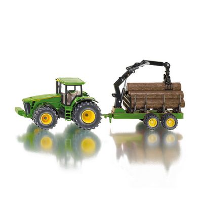 Siku 1954 tractor met boomstamaanhangwagen 1:50