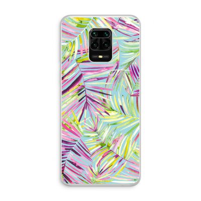 Tropical Palms Blue: Xiaomi Redmi Note 10 Lite Transparant Hoesje