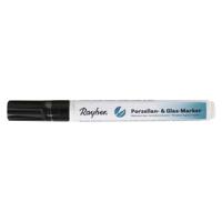 Rayher hobby glasstift/porseleinstift marker - zwart - 1-2 mm punt - knutselen