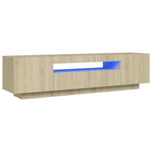 The Living Store TV-meubel Sonoma Eiken - 160 x 35 x 40 cm - LED-verlichting