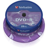 DVD+R 4,7 GB Matt Silver Blanco dvd's