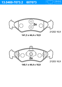 Remblokkenset, schijfrem ATE, u.a. fÃ¼r Ford, Mazda