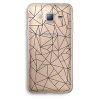 Geometrische lijnen zwart: Samsung Galaxy J3 (2016) Transparant Hoesje