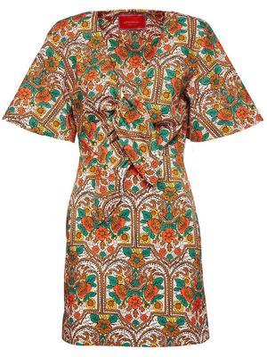 La DoubleJ robe courte Peek-A-Boo à fleurs - Tons neutres