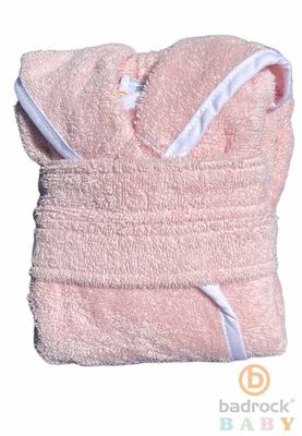 Badrock Baby Roze baby badjas met naam borduren