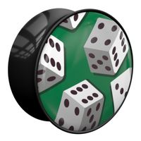 Double Flared Plug met Casino-design Acryl Tunnels & Plugs - thumbnail