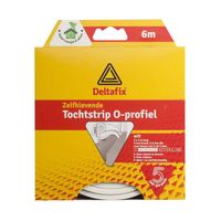 Tochtstrip - tochtwering - wit - zelfklevend - O-profiel - 6 m x 9 mm x 6 mm - Tochtstrippen