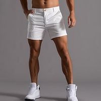 Voor heren Korte broek Chino Short korte broek Werkshorts Zak Effen Comfort Ademend Korte Dagelijks Stijlvol Casual Zwart Wit Micro-elastisch Lightinthebox - thumbnail