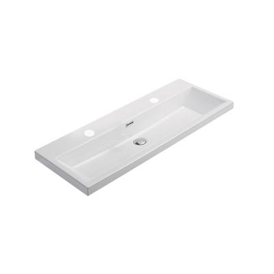 Wastafel Sanilux Compact Keramiek 100 cm 2 Kraangaten Wit Sanilux