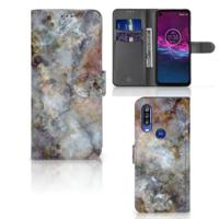 Motorola One Action | Bookcase | Marmer Grijs