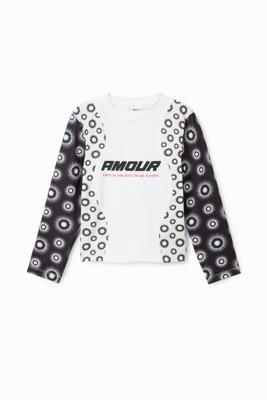 T-shirt met patch met geometrische vormen - WHITE - 11/12