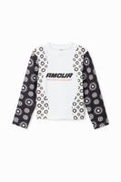 T-shirt met patch met geometrische vormen - WHITE - 7/8 T-shirt met patch met geometrische vormen - WHITE - 7/8