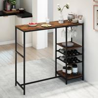 Keuken Bartafel met Opbergvakken & Wijnrekken & Glazenhouders Keukentafel Bar