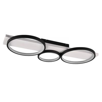 Trio Leuchten Plafondlamp Medera 3 lichts L 80 cm wit zwart