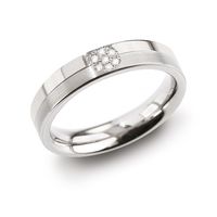 Boccia 0129-05 Ring Titanium-Diamant zilverkleurig 4,3 mm 7 * 0,035 crt Maat 53