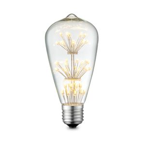 Edison Vintage E27 LED filament lichtbron Drop | ST64 Crystal | Retro LED lamp | 6.4/6.4/13cm | Helder | geschikt voor E27 fitting | 1W 100lm 2300K | warm wit licht