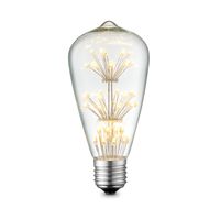 Edison Vintage E27 LED filament lichtbron Drop | ST64 Crystal | Retro LED lamp | 6.4/6.4/13cm | Helder | geschikt voor E27 fitting | 1W 100lm 2300K | warm wit licht - thumbnail