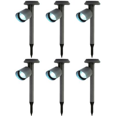 Solar prikspot/tuinspot - 6x - metaal - zwart - H26 cm