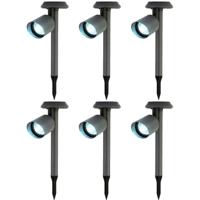 Solar prikspot/tuinspot - 6x - metaal - zwart - H26 cm