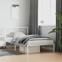 Bedframe met hoofd- en voeteneinde metaal wit 107x203 cm
