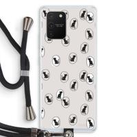 Miauw: Samsung Galaxy S10 Lite Transparant Hoesje met koord - thumbnail