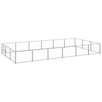Hondenkennel 18 m² staal zilverkleurig