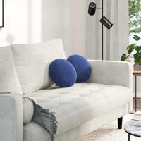 VidaXL Zitkussens 2 stuks politieblauw ø 40 x 13 cm fluweel