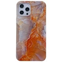 iPhone 8 hoesje - Backcover - Softcase - Marmer - Marmerprint - TPU - Oranje
